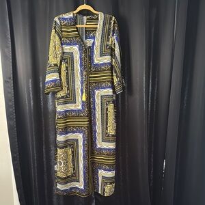 Elegant Multicolor Geometric Beach Cover up